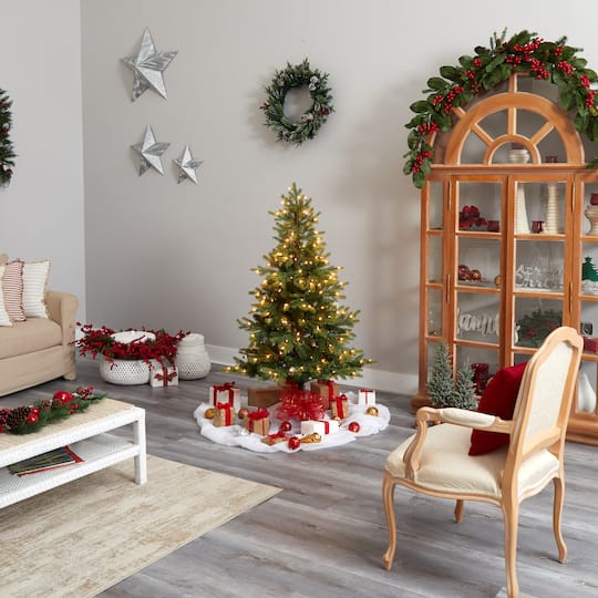 5ft. Pre-Lit North Carolina Spruce Artificial Christmas Tree, Clear LED Lights